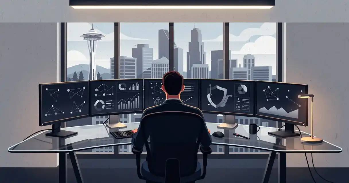 How does Amazon and Microsoft’s presence affect cybersecurity salaries in Seattle?